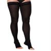 SIGVARIS Womens Style Soft Opaque 840 Open Toe Thigh-Highs w/Grip Top 15-20mmHg - Black - Medium Short view 1