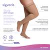 SIGVARIS Womens Style Soft Opaque 840 Open Toe Thigh-Highs w/Grip Top 15-20mmHg - Black - Medium Short view 2