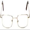 Calabria R753 Designer Rectangular Metal Reading Glasses +6.00 Gold Men Women Single Power Readers Classic Eyeglasses +6.00 view 2