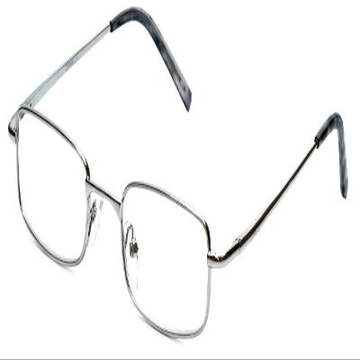Calabria 753 Rectangle Vintage Metal Reading Glasses +0.50 Silver Men Women Designer Single Power Distortion Free Readers
