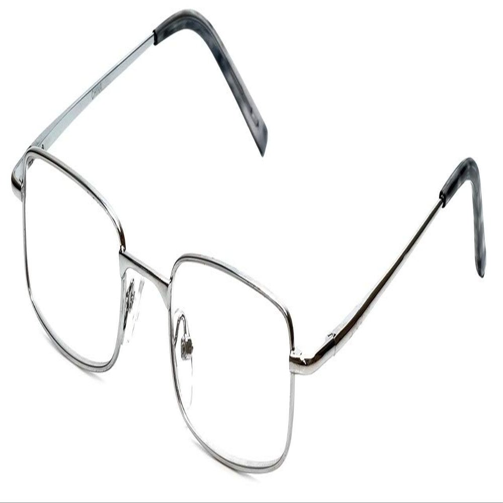 Calabria 753 Rectangle Vintage Metal Reading Glasses +0.50 Silver Men Women Designer Single Power Distortion Free Readers