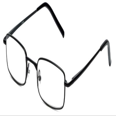 Calabria R753 Designer Rectangular Metal Reading Glasses +0.75 Black Men Women Single Power Readers Classic Eyeglasses +0.75