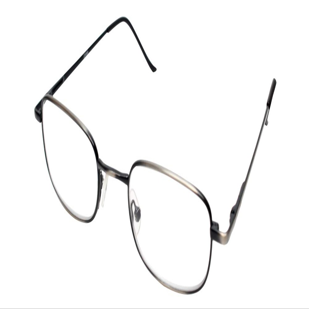 Calabria D-1 Metal Reading Glasses in Pewter Silver +3.00