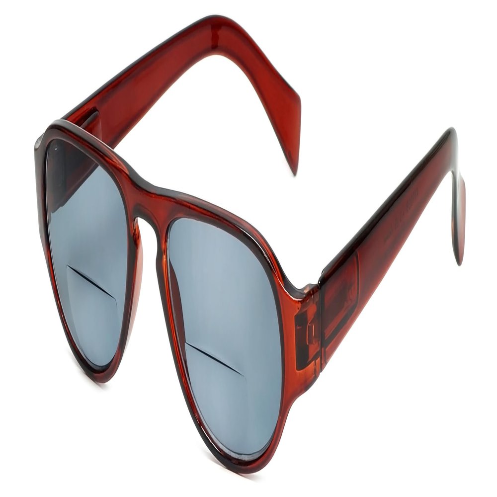 Calabria 4370SB Pilot BiFocal Reading Sunglasses +2.00 Burgundy Red/Grey Men Women Bi-Focal Sun Glass Readers Trendy Vintage