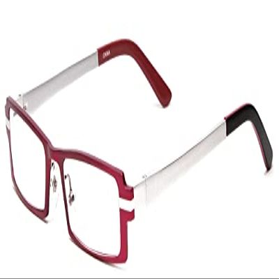 Calabria 822 Metal Reading Glasses +2.25 Coral Red Silver Men Women Designer Eyeglasses Trendy Aluminum Readers w/Hard Case
