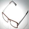 Calabria 822 Metal Reading Glasses +0.50 Nutmeg Brown Silver Men Women Designer Eyeglass Trendy Aluminum Reader w/Hard Case view 2