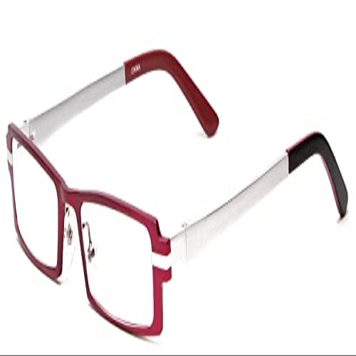 Calabria 822 Metal Reading Glasses +3.00 Coral Red Silver Men Women Designer Eyeglasses Trendy Aluminum Readers w/Hard Case