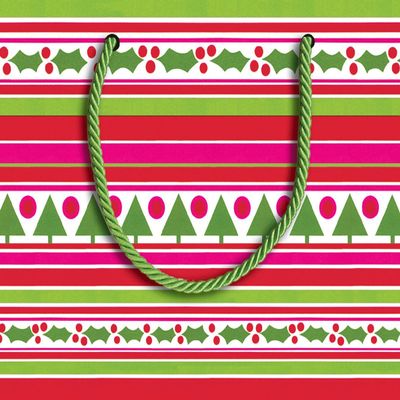 Caspari Groovy Christmas Paper Gift Bag, Small, 1 Count