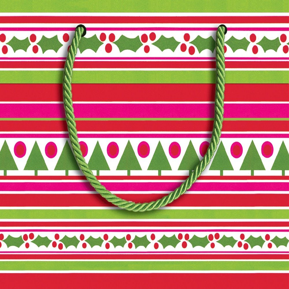 Caspari Groovy Christmas Paper Gift Bag, Small, 1 Count