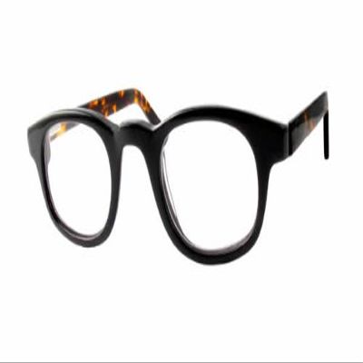 Calabria 843 Techno Optical Round Reading Glasses w/Hard Case in Black +3.25
