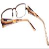 Calabria 845 Designer Women Rectangle Techno Reading Glasses with Hard Case 53mm in Brown +3.00 view 4