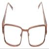 Calabria 845 Designer Women Rectangle Techno Reading Glasses with Hard Case 53mm in Brown +6.00 view 3