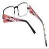 Calabria 845 Designer Women Rectangle Techno Reading Glasses with Hard Case 53mm in Black +2.75 view 2