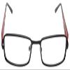 Calabria 845 Designer Women Rectangle Techno Reading Glasses with Hard Case 53mm in Black +4.50 view 4