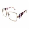 Calabria 845 Designer Women Rectangle Techno Reading Glasses with Hard Case 53mm in Gun Metal +6.00 view 1