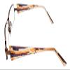 Calabria 845 Designer Women Rectangle Techno Reading Glasses with Hard Case 53mm in Brown +2.00 view 2