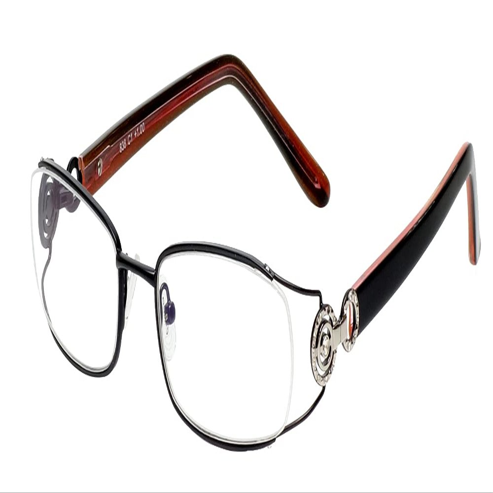 Calabria 838CL Computer Reading Glasses w/Hard Case in Black +1.50