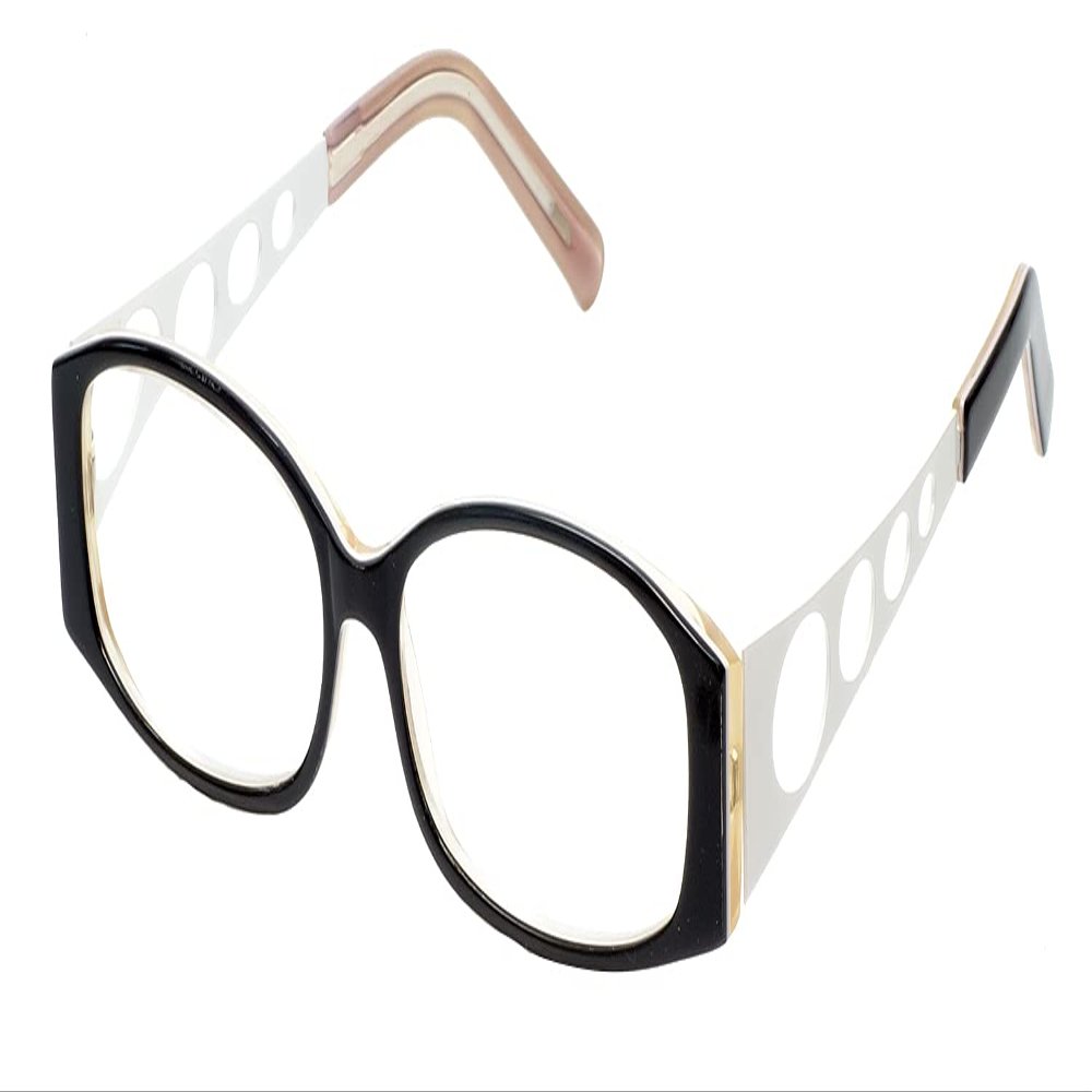 Calabria 808 Designer Stainless Steel Reading Glasses +4.00 Black Whte Men Women Trendy Retro Single Power Reader Eyeglass
