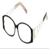 Calabria 808 Designer Stainless Steel Reading Glasses +4.00 Black Whte Men Women Trendy Retro Single Power Reader Eyeglass view 1