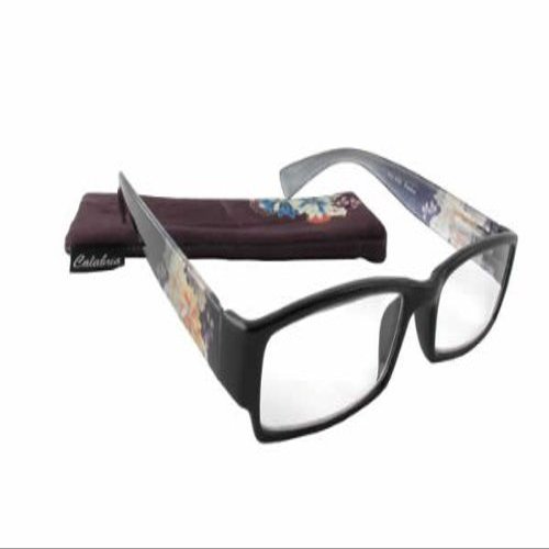 Calabria 761 Floral Print Reading Glasses +1.50 Gold Women Ladies Trendy Readers Modern Fashion Chic Eyeglasses w/Soft Case