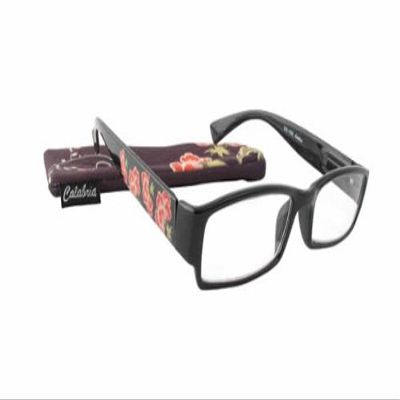 Calabria 761 Floral Print Reading Glasses +4.50 Red Womens Ladies Trendy Readers Modern Fashion Chic Eyeglasses w/Soft Case