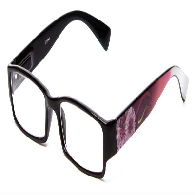 Calabria 761 Floral Print Reading Glasses +0.50 Violet Purple Women Ladies Trendy Readers Fashion Chic Eyeglass w/Soft Case