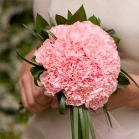 Classic Pink Carnation Bridesmaids Bouquet