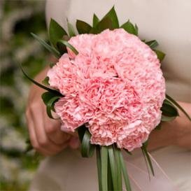 Classic Pink Carnation Bridesmaids Bouquet