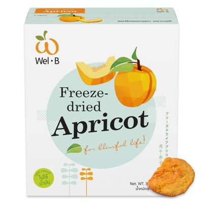 Wel-B Freeze Dried Fruit Snacks, Fresh Apricots Freeze Dried to a Healthy, Crispy Texture While Retaining Natural Flavor and Nutrition, Great Snack for Kids and Adults, No Added Sugar (1.06oz)