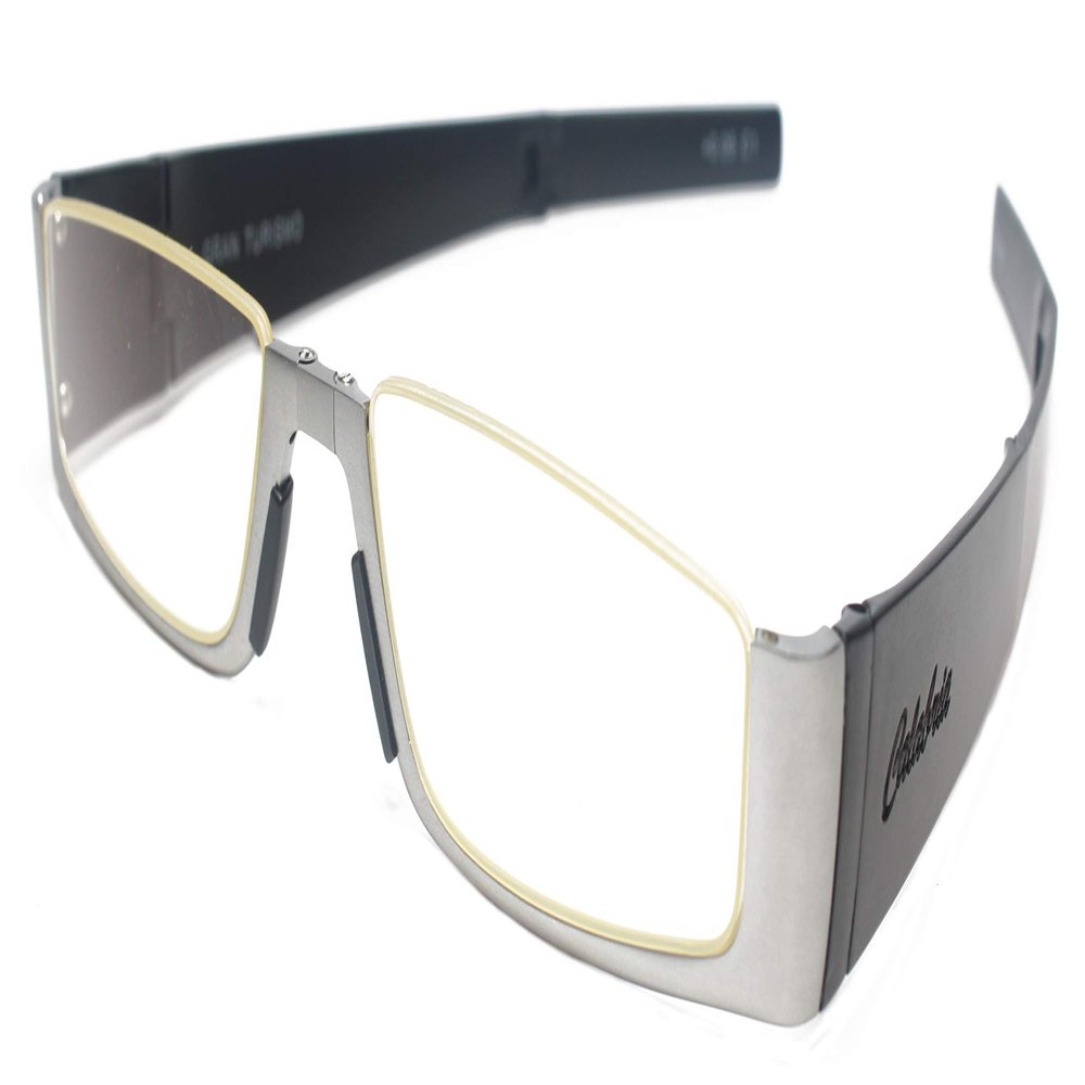 Calabria GT Spyder Folding Reading Glasses +2.00 Silver Black Men Women Foldable Readers Compact Portable Eyeglasses w/Case