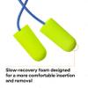 3M Ear Plugs, E-A-Rsoft Yellow Neons 311-1251, 200 Pair of Disposable Earplugs, Pairs Individually Wrapped, Slightly Longer, Corded, 33 NRR, Tapered Cylinder Shape, Slow Recovery Foam view 4