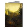 12 Vintage Notecard set of John Atkinson Grimshaw Victorian Painting of London Street Scene titled A Manor House in Autumn, 1881 view 1