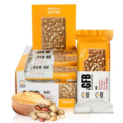 The GFB Peanut Butter Protein Bars - Gluten Free, Plant Based, Non GMO, Sustainably Made Ridiculously Tasty, Healthy, Vegan, Nutrition Snack Protein Bars, 2.05 oz (12 Count)