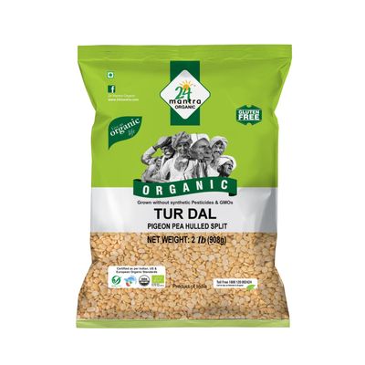 24 mantra Organic Split Pigeon Pea (Toor Dal) 2 lbs