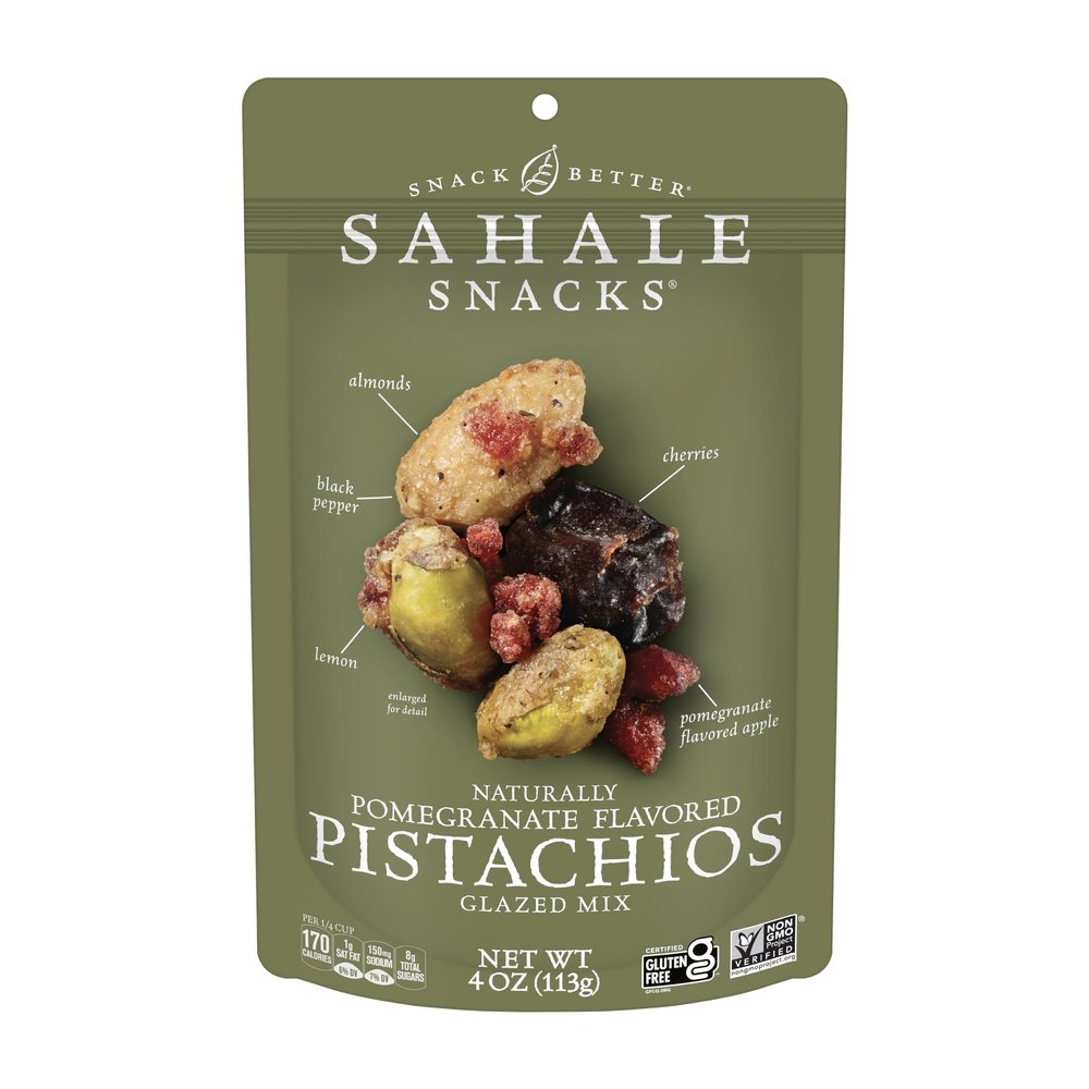 Sahale Snacks Pomegranate Flavored Pistachios Glazed Mix, 4 Ounces (Pack of 6)