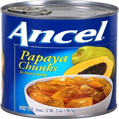 Ancel Papaya Chunks, 34-Ounce (Pack of 12)