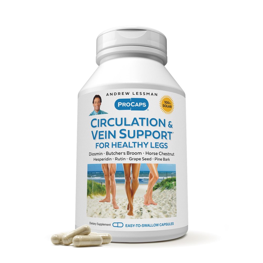 ANDREW LESSMAN Circulation, Vein Support for Healthy Legs 360 Capsules - High Bioactivity Diosmin, Butcher's Broom, Visibly Reduces Swelling and Discomfort in Feet, Ankles, Calves, Legs