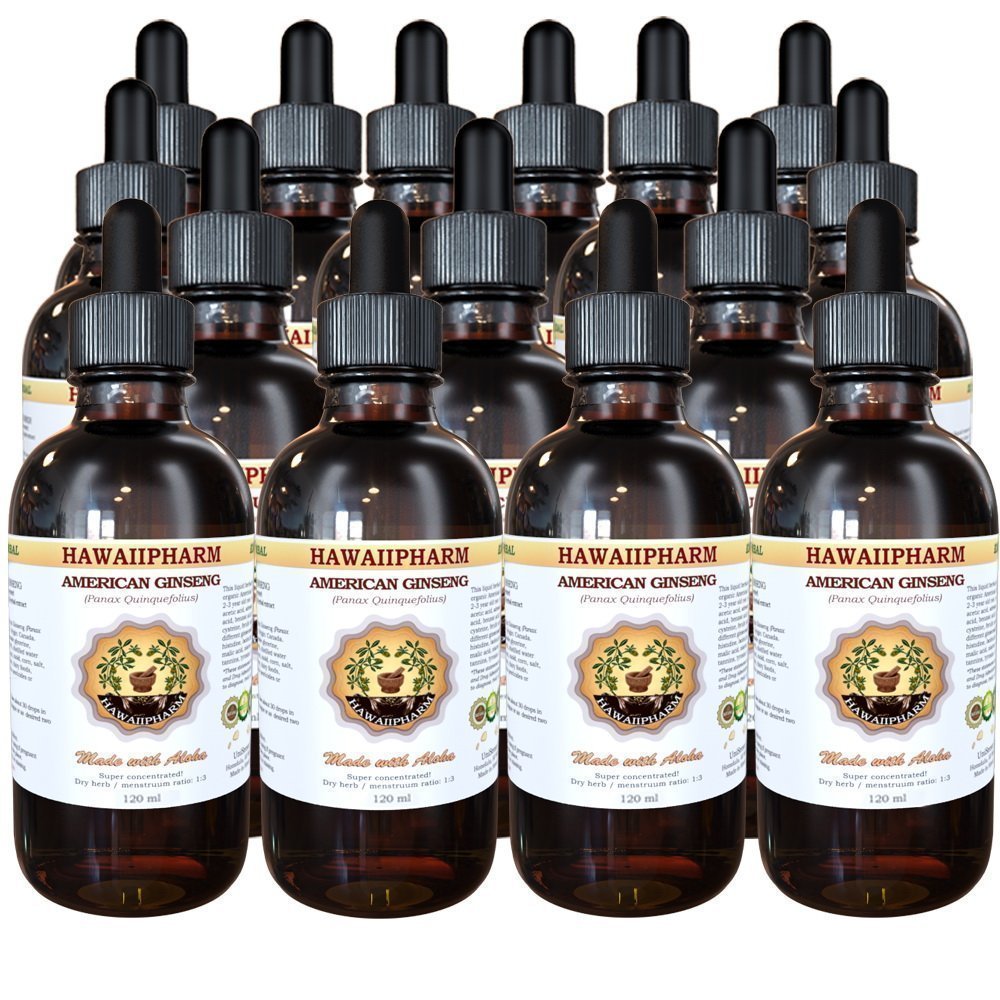 American Ginseng Liquid Extract, Ginseng (Panax Quinquefolius) Dried Root Tincture 15x4 oz