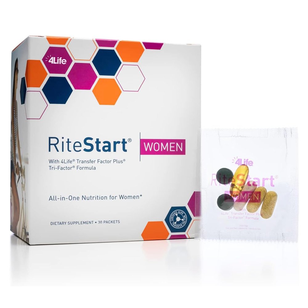 4Life RiteStart Women, Daily Nutritional Pack, Supports Immune System Health with Zinc, Vitamin C, Biotin, Iron & Selenium, 1 Box (30 Packets)