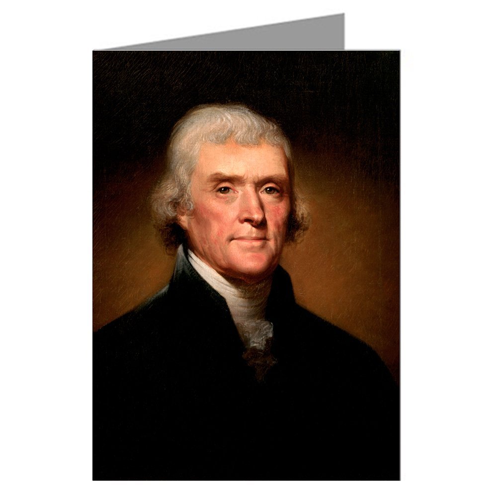 12 Vintage Note card set of Thomas Jefferson by Rembrandt Peale, c1800.