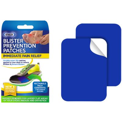 ENGO Rectangle Blister Prevention Patches | Trim to Fit Boots, Skates, Cleats, Helmets, Equipment, Other Footwear (Rectangle)