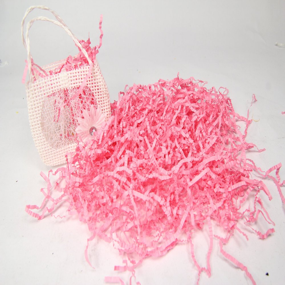 AmoreCreations - 7 Ounce Paper Shred Crinkle and Filler Paper Gift Wrap Supply (Pink)