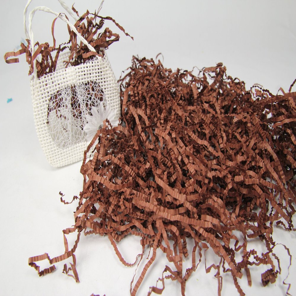 AmoreCreations - 7 Ounce Paper Shred Crinkle and Filler Paper Gift Wrap Supply (Chocolate)