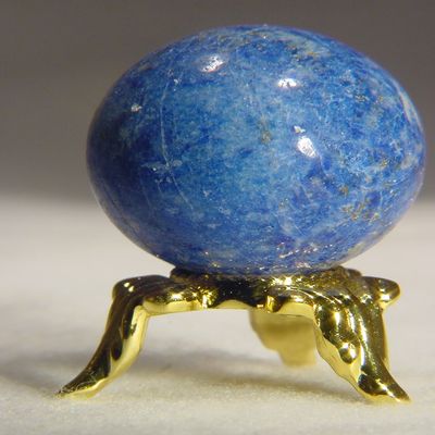 19mm Natural Afghanistan Lapis Lazuli Sphere Lapidary with Gold Tone Stand