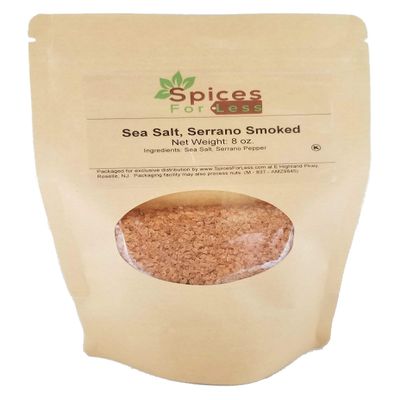 Sea Salt, Serrano Smoked - 8 ounce package by SpicesForLess