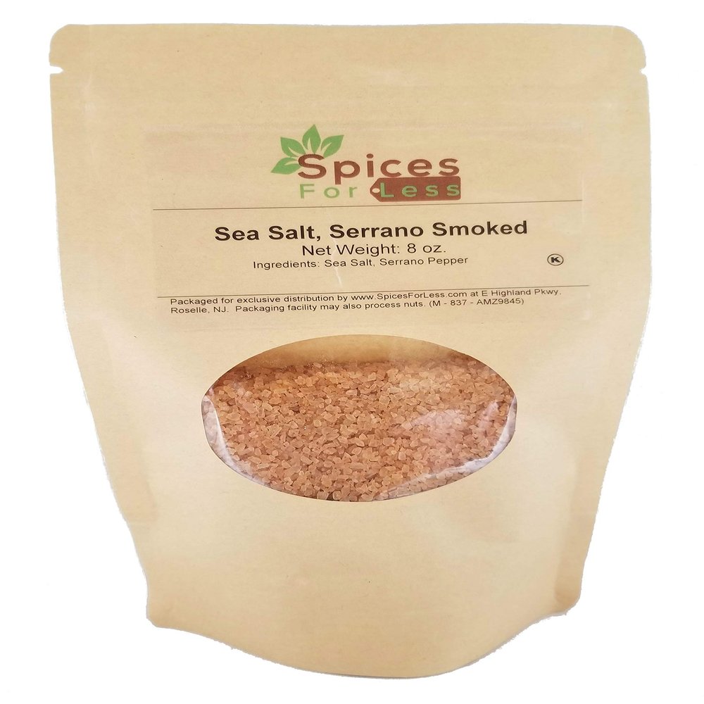 Sea Salt, Serrano Smoked - 8 ounce package by SpicesForLess