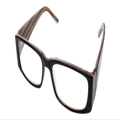 Calabria 852 Designer Reading Glasses w/Hard Case in Black Stripe +5.00