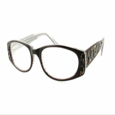 Calabria 854 Designer Reading Glasses w/Hard Case in Ebony Black +2.75