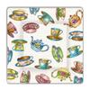 Michel Design Works Teacup Luncheon and Dessert Square Paper Plates, 8 Count view 1