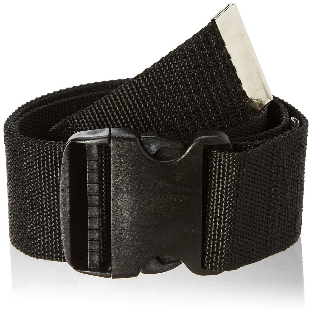 Prestige Medical Nylon Gait Transfer Belt with Plastic Buckle, Black, 3.75 Ounce